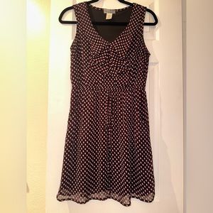 Black dress with pink/white polka dots with cute collar